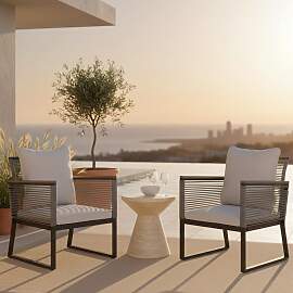 Gartensessel-Set 2-er Set Toni Grau