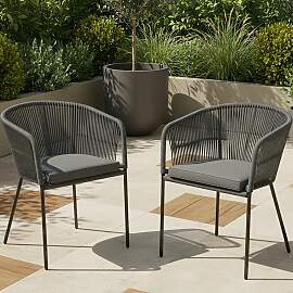 Gartensessel-Set 2-er Set Victor Dunkelgr.