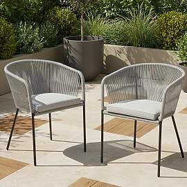 Gartensessel-Set 2-er Set Victor Hellgrau