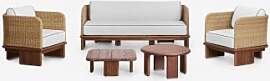 Gartenset Mit 3-sitzer-sofa, 2 Sesseln Und 2