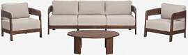 Gartenset Mit 3-sitzer-sofa, 2 Sesseln Und