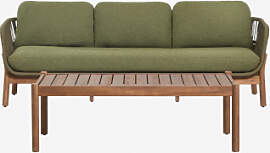 Gartenset Mit 3-sitzer-sofa Und Rechteckigem