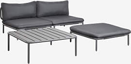 Gartenset Mit Zweiteiligem Modulsofa, Hocker Und