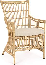 Gartenstuhl Adelma aus Rattan, Aluminiumgestell,
