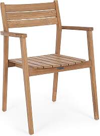 Gartenstuhl Adriel aus recyceltem Teakholz, modern 