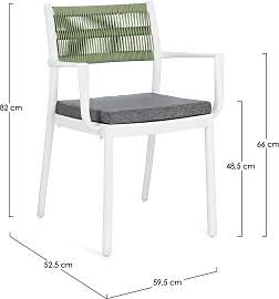 Gartenstuhl Alvin mit Armlehne, Metall und
