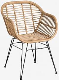 Gartenstuhl Aus Synthetischem Rattan Zole Schwarz