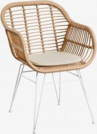 Gartenstuhl Aus Synthetischem Rattan Zole Weiss