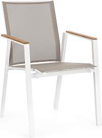 Gartenstuhl Cameron Aluminium und Teak, modern mit 