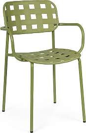 Gartenstuhl Clover 4er-Set mit Armlehne, Metall