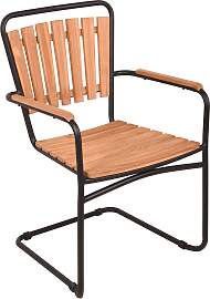 Gartenstuhl Covina Teak/Schwarz stapelbar