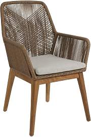 Gartenstuhl Hassel mit Kissen aus Teak und Rattan, 