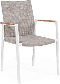 Gartenstuhl Jalisco aus Aluminium und Teakholz,