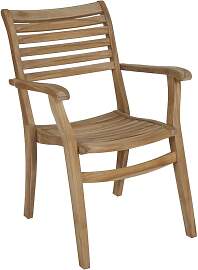 Gartenstuhl Karlo mit Armlehne aus Teakholz,