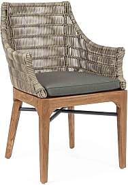 Gartenstuhl Keilani aus Teakholz und Polyrattan,