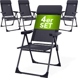 Gartenstuhl klappbar 4er-Set Anthrazit Alu