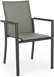 Gartenstuhl Konnor aus Aluminium und Textilene,