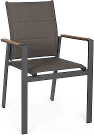 Gartenstuhl Kubik Aluminium mit Armlehnen, modern, 