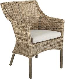 Gartenstuhl Lenora mit Kissen aus Kunst-Rattan,