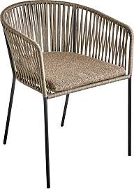 Gartenstuhl Piatto mit Armlehne aus Metall und