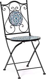 Gartenstuhl Samos 2er-Set aus Metall und Keramik,