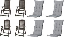 Gartenstuhl-Set Aruba 8-tlg. Grau