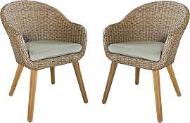 Gartenstuhl-Set Carson 2er-Set Taupe stapelbar
