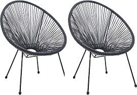 GARTENSTUHL-SET STUHL 2ER-SET SCHWARZ