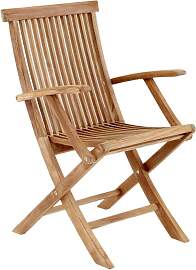 Gartenstuhl Turin aus Teakholz, mit Armlehne,