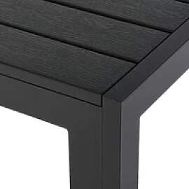 Gartentisch aus Aluminium + Holz-Kunststoff WPC,