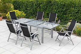 Gartentisch ausziehbar Ambia Garden Metall/Glas L: 