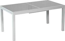 Gartentisch ausziehbar Metall/ Glas L: 180-240 cm