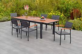Gartentisch Paxos Graphit/ Naturfarben