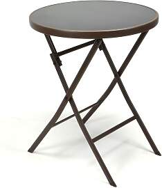 Gartentisch VCM "Bistro Tisch mit Glasplatte, 