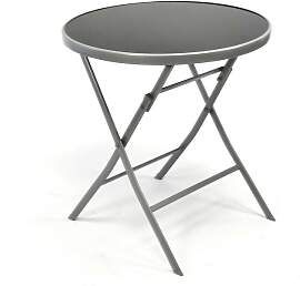 Gartentisch VCM "Bistro Tisch mit Glasplatte, 