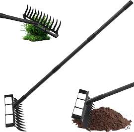 Gartenwerkzeug 2 in 1, 12 Zähne, Gartenarbeit,