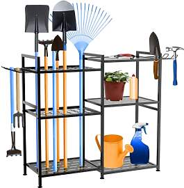 Gartenwerkzeug Organizer mit 4 Haken, Metall