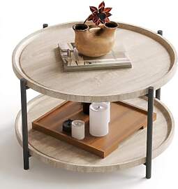 Garvee Couchtisch Rund 75cm, Moderner