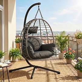 Garvee Hängesessel aus Rattan mit Metallgestell