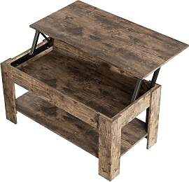 Garvishk Garvis Couchtisch mit Lift-Top – Weiß