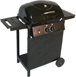 Gasgrill 2 flammig schwarz mit Piezo Zündung