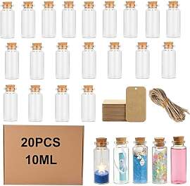 GAYSHI 20 Stück Mini Glasflaschen mit Korken +