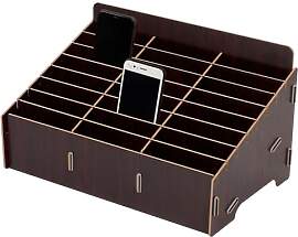 GBKDQQ Handy Aufbewahrungsbox, 24 Gitter Holz