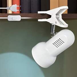 GBKDQQ Klemmleuchte, Schreibtischlampe Weiß, 220V 