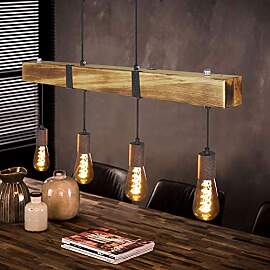 GBLY Vintage Pendelleuchte Holz Esstischlampe