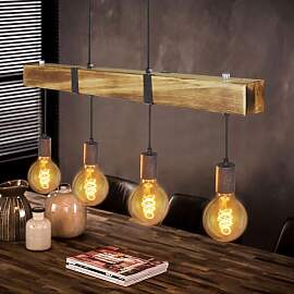 GBLY Vintage Pendelleuchte Holz Esstischlampe