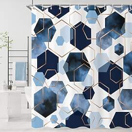 GCIREC Duschvorhang, 180x180cm, Blau Moderne