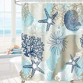 GCIREC Duschvorhang, 180x180cm, Blau Sommer