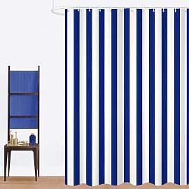 GCIREC Duschvorhang, 180x180cm, Blau und Weiß