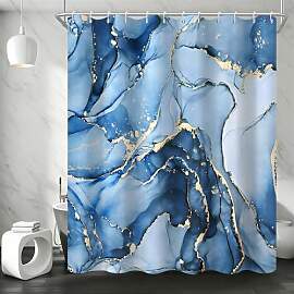 GCIREC Duschvorhang, 180x180cm, Blauer Ombre